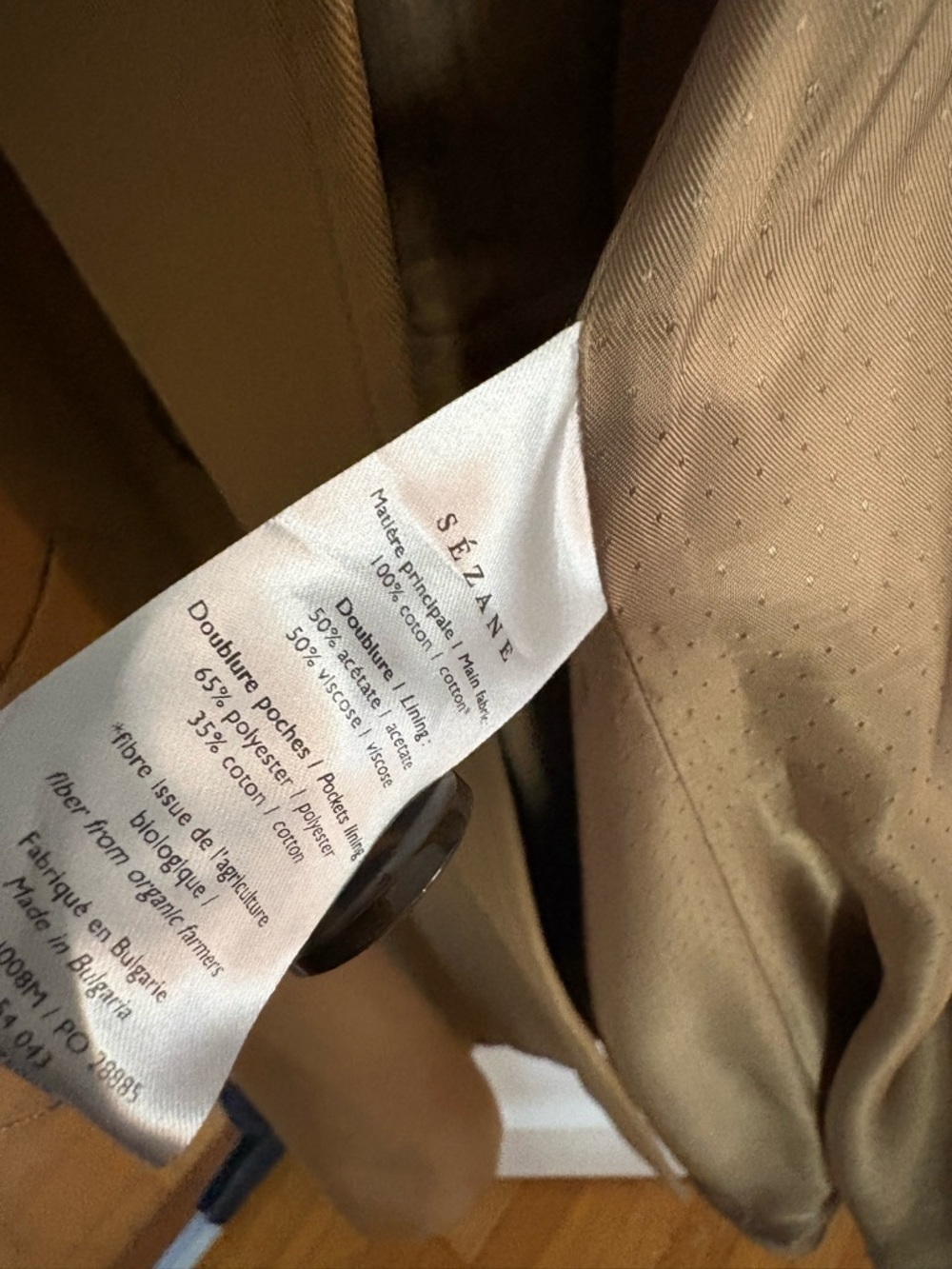 Sezane Scott Trench Coat Camel Size 10 42 - Picture 12 of 13